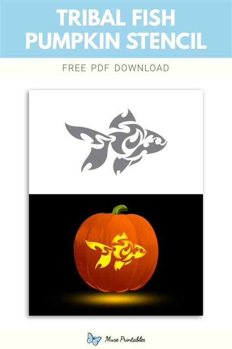 Tribal Fish Pumpkin Stencil | Pumpkin stencil, Printable pumpkin ...