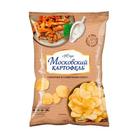 Чипсы, Московский картофель, 40 г, Лисички в сливочном соусе, 2 шт ...
