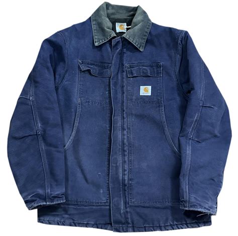 Vintage Carhartt Navy Quilted Jacket Size L — Rootsbk