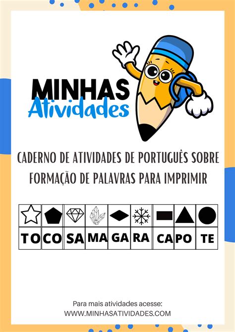 Caderno De Atividades De Português Sobre Formação De Palavras Para Imprimir B20 Conteúdos