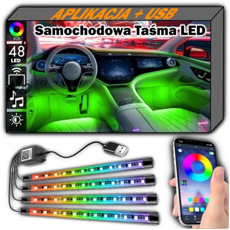 Ta Ma Led Do Samochodu Ledy Rgb Gad Ety Kabiny W Zestaw Usb