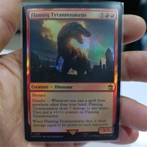 Flaming Tyrannosaurus Mtg Single Card Shopee Thailand