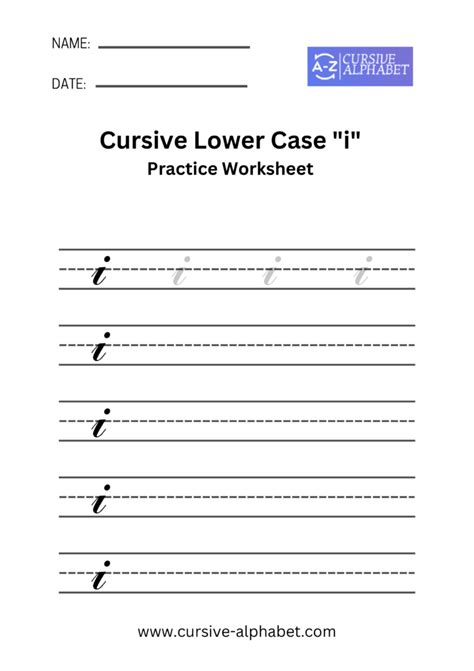 How to Write a Lowercase Cursive i