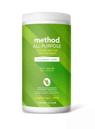 Method All Purpose Lime Sea Salt Compostable Cleaning Wipes 70 Ct