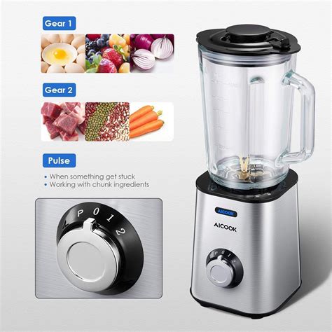 Aicook Blender Blender Smoothie Mixeur Multifoncionnel En Bocal