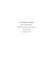 EDUC 5440 Unit 3 Written Assignment Pdf 1 The Use And Purpose Of