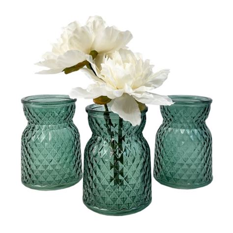 Glasvase Posh grün kleine Vase H 10 5 cm 3er Set kleine Vase