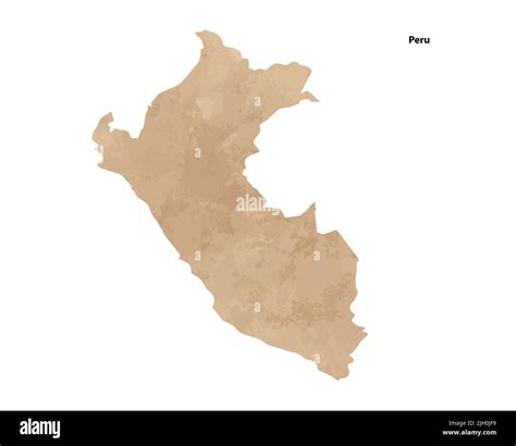 Antiguo mapa texturizado de papel vintage del país del Perú