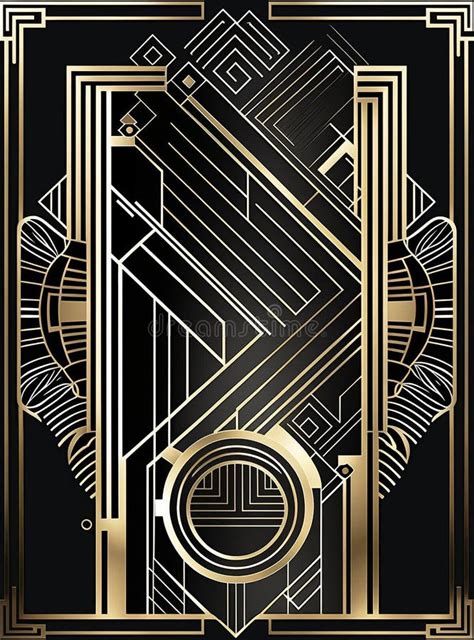Gold And Black Art Deco Wall Art Vertical Poster Art Nouveau
