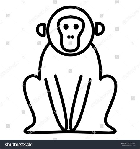 Simple Easy Cartoon Drawing Monkey Stock Illustration 1621522528 | Shutterstock