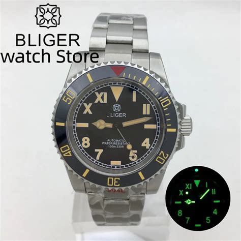 BLIGER-Japan-NH35A-Automatic-Mechanical-Men-s-Watch-Black-Vintage ...