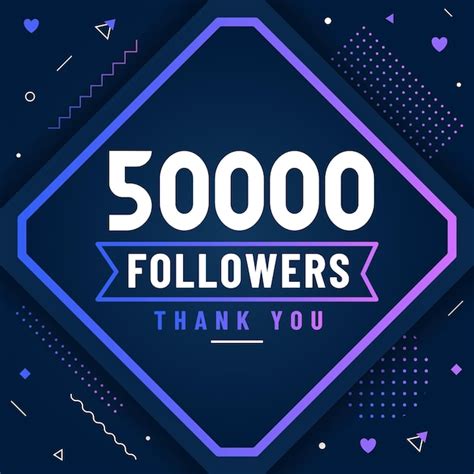 Premium Vector Thank You 50000 Followers 50k Followers Celebration