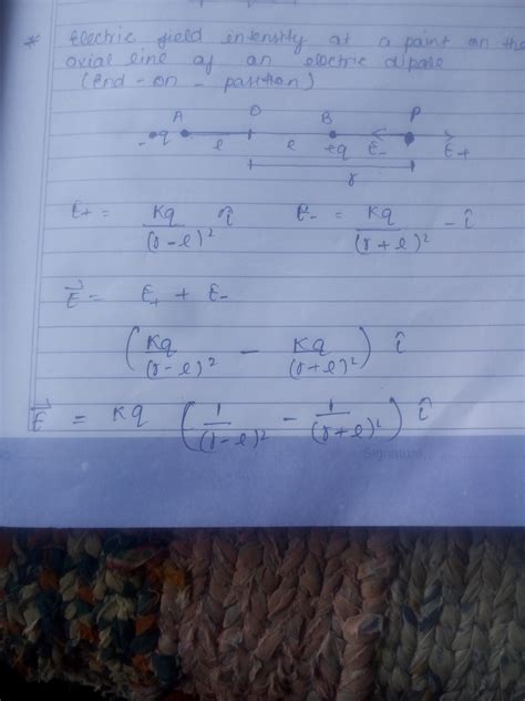 Derive An Expression For Electric Field Due To An Electric Dipole At A