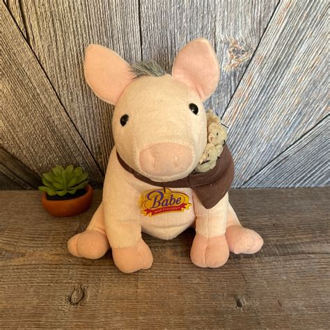 Vintage Babe And Friends Toy Babe Pig Plush With Mice Doll 1990s Toy ORIGINAL Toy Stuffed
