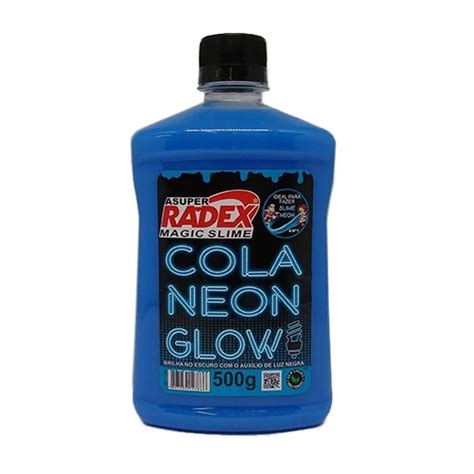 Cola Neon Azul Glow Slime Radex 500g Super Magic Shopee Brasil