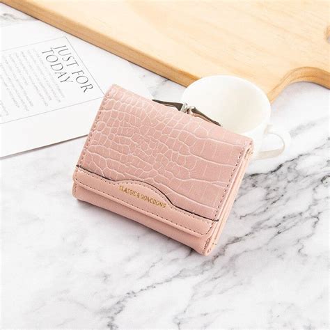 Kj P Leather Women S Wallet Female Short Retro Three Fold Folding