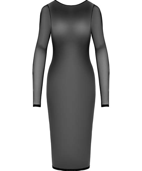 Cottelli Lingerie Black Sheer Mesh Dress With Back Zipper Chains Sexystyle Eu