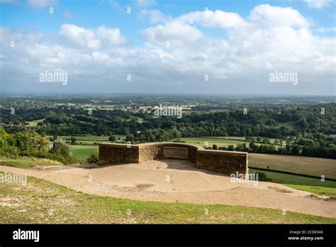 View over the Surrey Hills scenery from Box Hill viewpoint with the ...