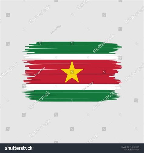 Suriname Flag Brush Strokes National Flag Royalty Free Stock Vector