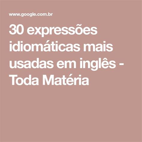 Express Es Idiom Ticas Mais Usadas Em Ingl S Learning