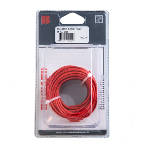 BLISTER CABLE MONOCONDUCTEUR 10M ROUGE 1 5mm2