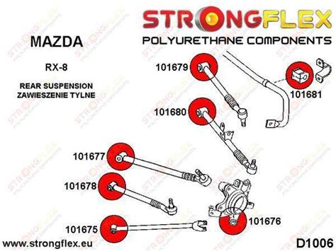 Rear Trailing Arm Front Bush Sport Suspension Polyurethanes Mazda