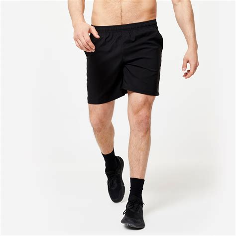 Men Sports Gym Shorts Polyester With Zip Pockets Grey