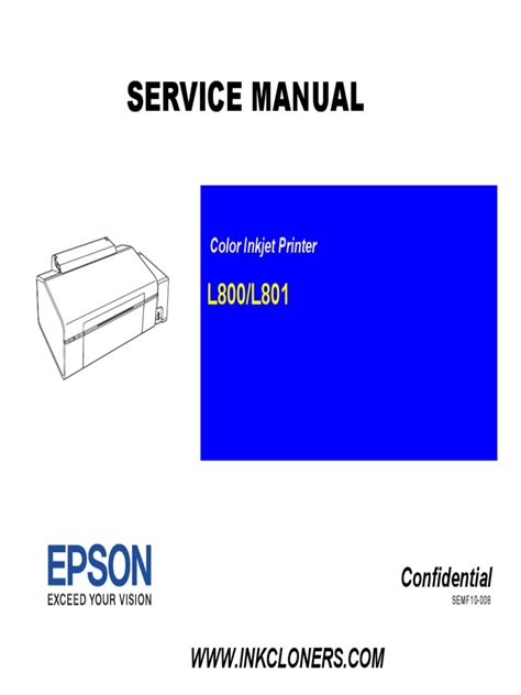 L800 Service Manual | PDF | Printer (Computing) | Trademark