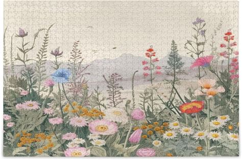 Freeamg Herbal Wildflowers 500 Piece Large Jigsaw Puzzle For Adults