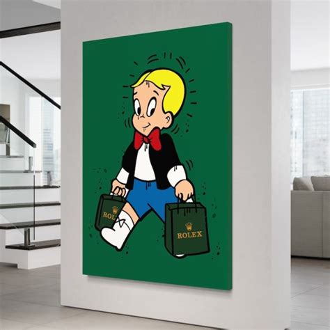 Richie Rich X Rolex Canvas Alec Monopoly Inspired Wall Decor Scrooge