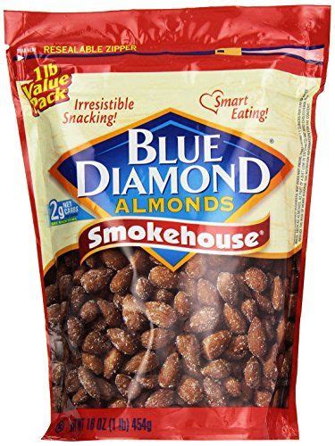 Blue Diamond Almonds Smokehouse 16 Ounce Bag Blue Diamond Almonds Smokehouse Eat Smart Blue