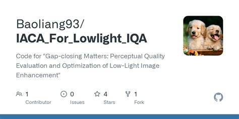 GitHub Baoliang93 IACA For Lowlight IQA Code For Gap Closing