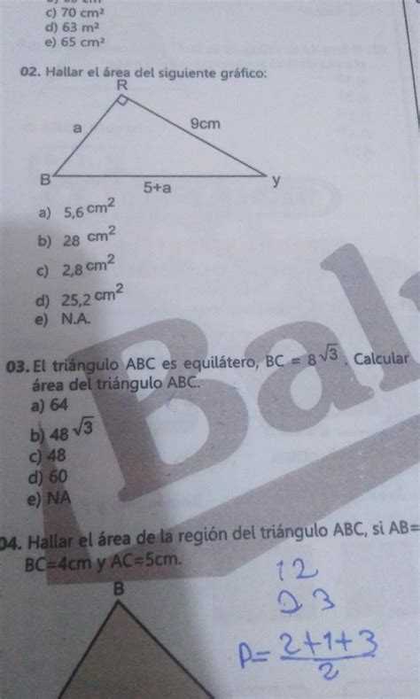 El triángulo ABC es equilátero BC 8 elevado 3 calcular el area