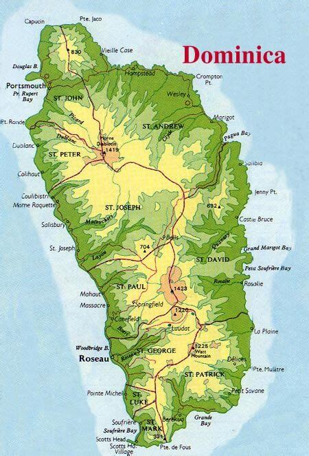 satellite map of dominica