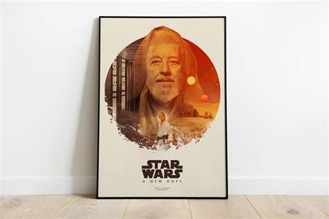 Star Wars Illustration Alec Guinness Wall Art Star Wars Movie - Etsy