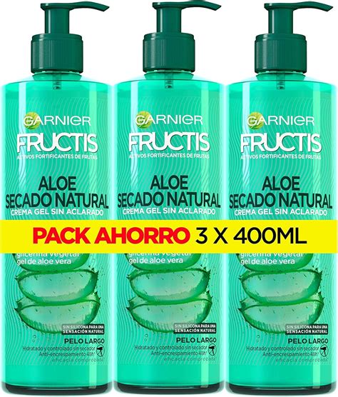 Garnier Fructis Gel Crema Sin Aclarado Aloe Secado Natural Para Pelo