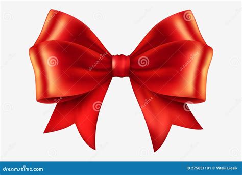 Realistic Red Bow Made of Silk Ribbon, Vector Isolated Bow for ...