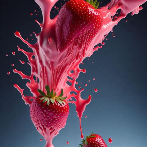 Premium Photo Strawberry Falling Into Milk