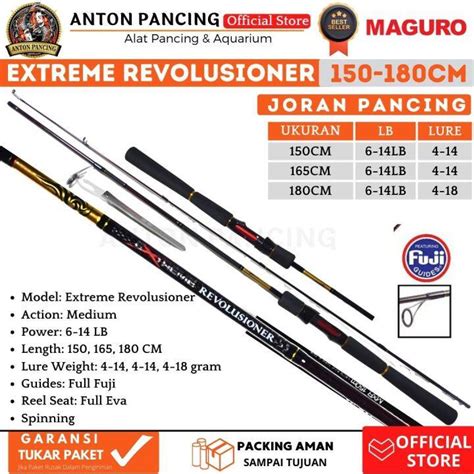 Joran Pancing Carbon Spinning Maguro Extreme Revolusioner 150 165 180