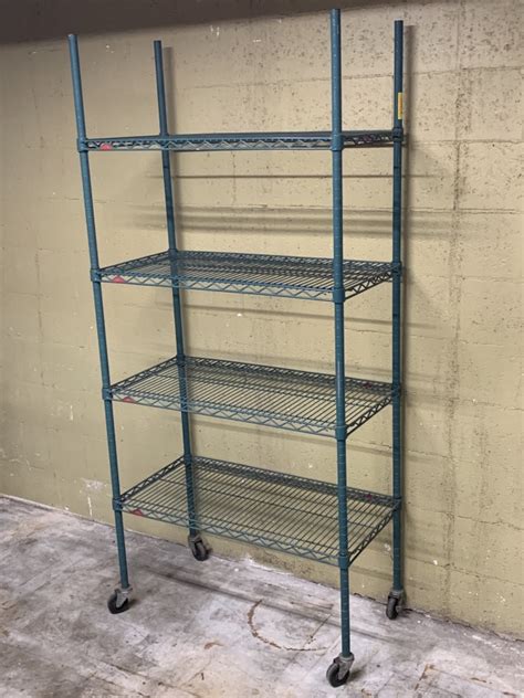 Metro 36x18x74 4 Shelf Green Epoxy Coated Wire Shelving Unit On