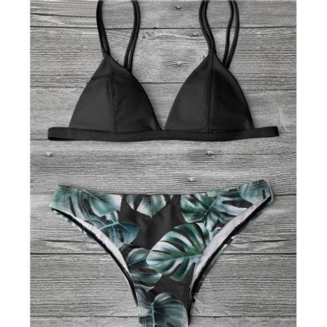 Buy Fashion Women Sexy Bikini Leaf Printed Split Set For Summer Beach