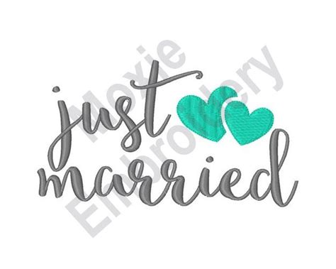 Just Married Machine Embroidery Design Loving Hearts Embroidery