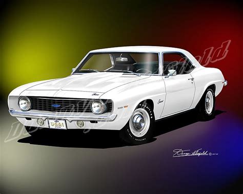 1969 Camaro Ss Z28 Art Print Poster By Danny Whitfield Chevrolet