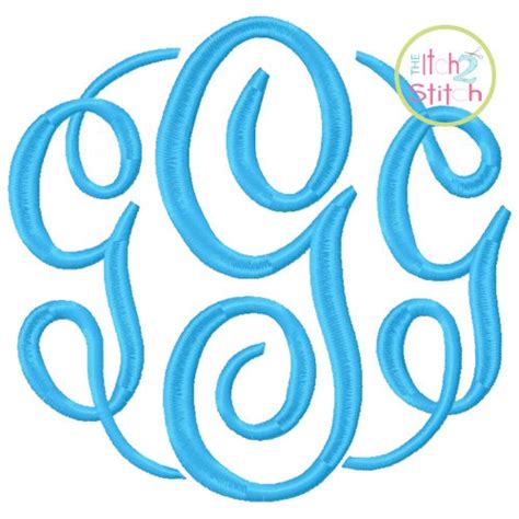 Fancy Circle LARGE Monogram Font Machine by TheItch2Stitch on Etsy