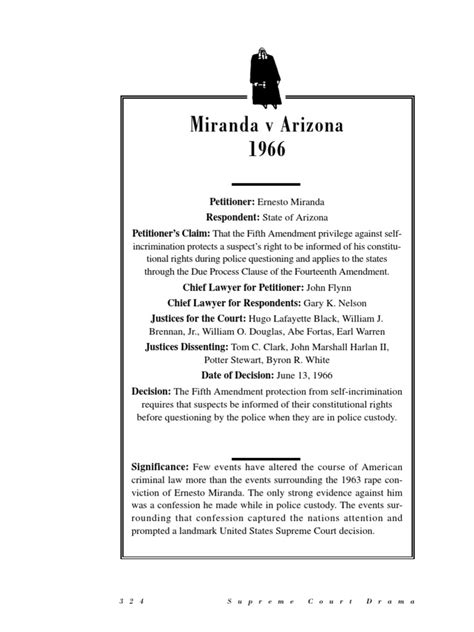 Miranda V Arizona 1966 Pdf Miranda V Arizona Fifth Amendment To