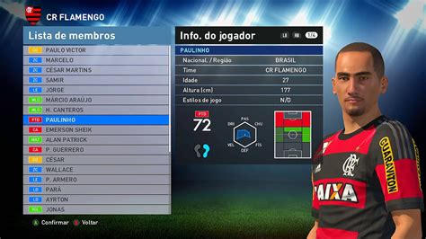 As Faces Dos Jogadores Do Flamengo Atualizados No Pes 2016 Youtube