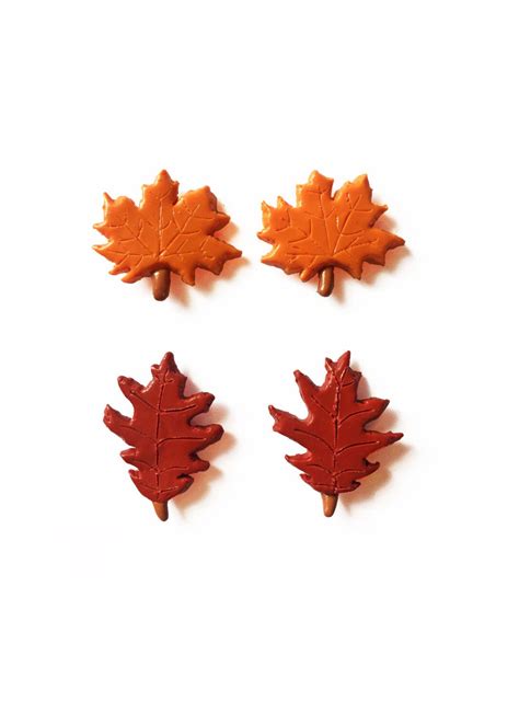 Leaf Magnets Thanksgiving Magnets Autumn Magnets Fall Etsy Polymer