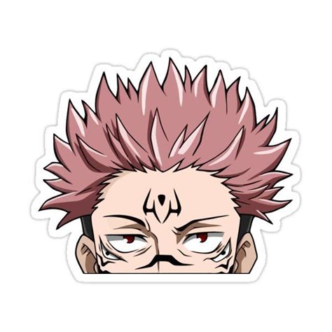 Sukuna From Jujutsu Kaisen Peeker Sticker By Animegiftshop In