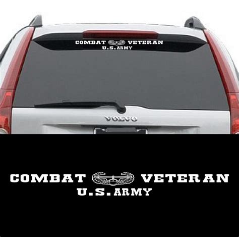 Army Combat Veteran Action Badge Decal Sticker Custom Made In The Usa Fast Shipping