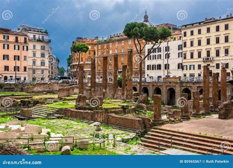 Square In Rome With Roman Temples Editorial Photography Image Of Rome